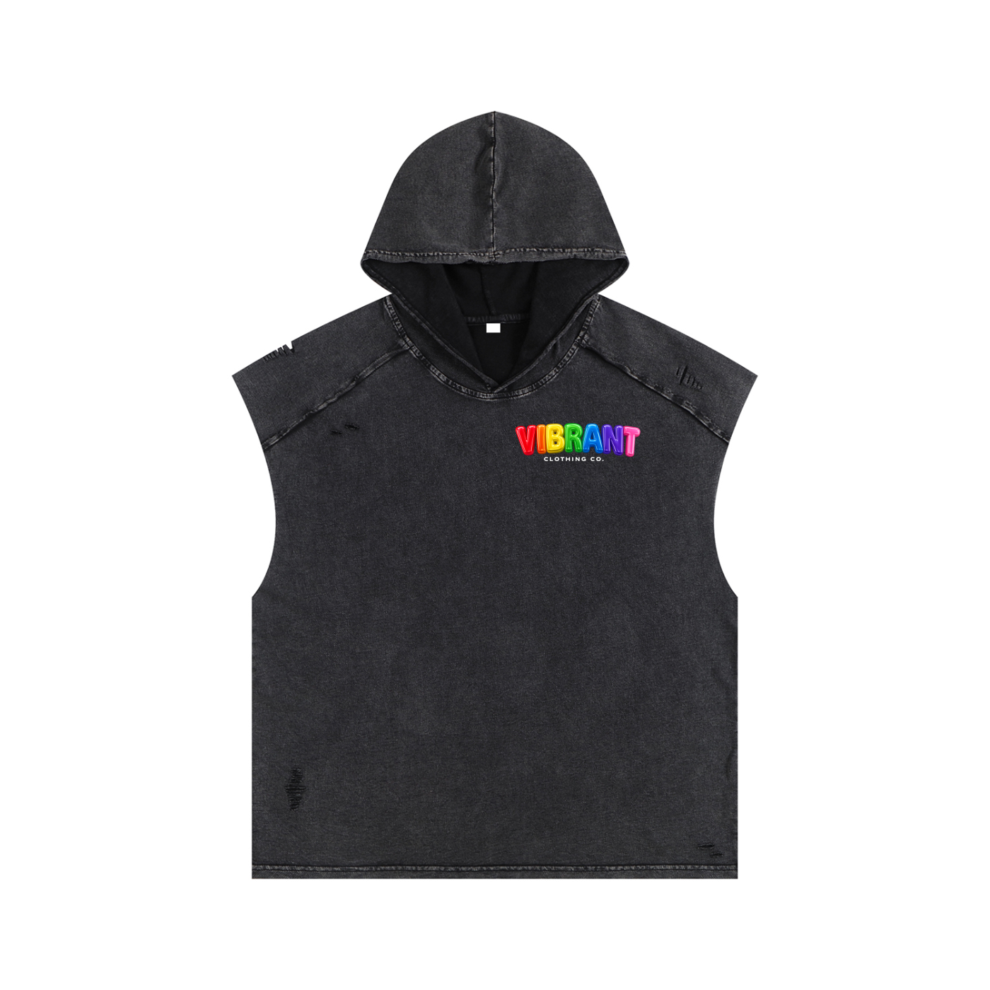Snow Washed Boxy Hooded Tank Top