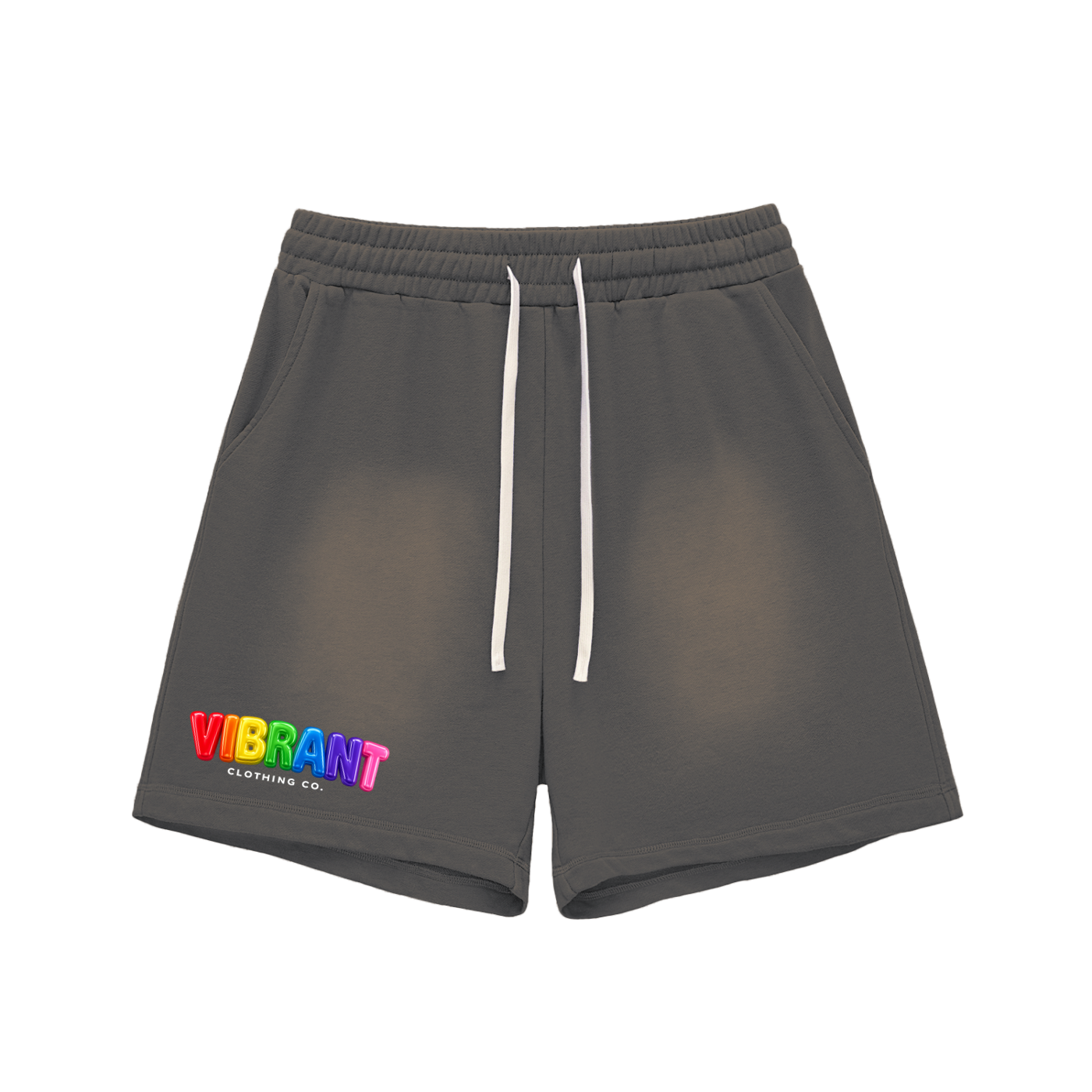 Sun Fade Raw Edge Cotton Shorts