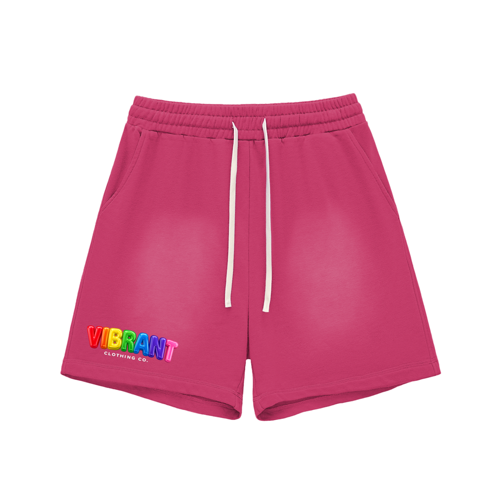 Sun Fade Raw Edge Cotton Shorts