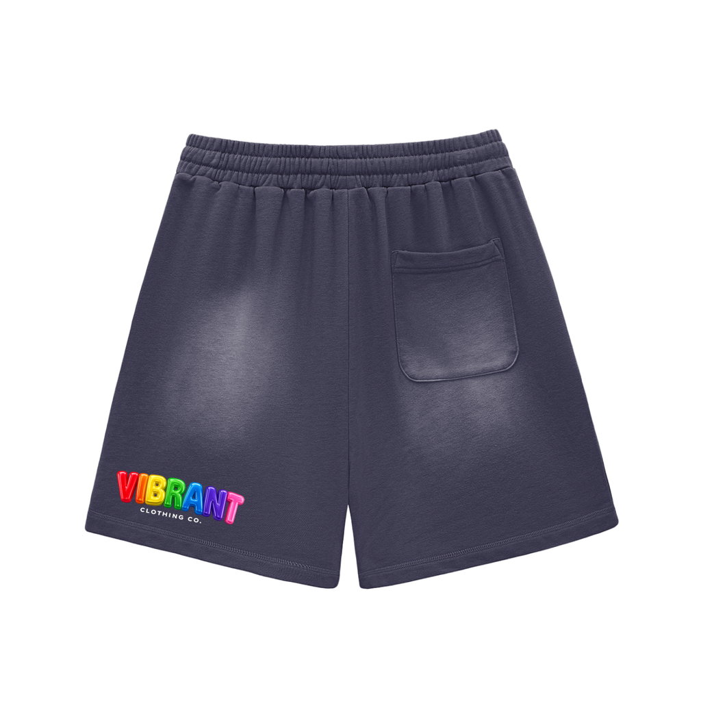 Sun Fade Raw Edge Cotton Shorts