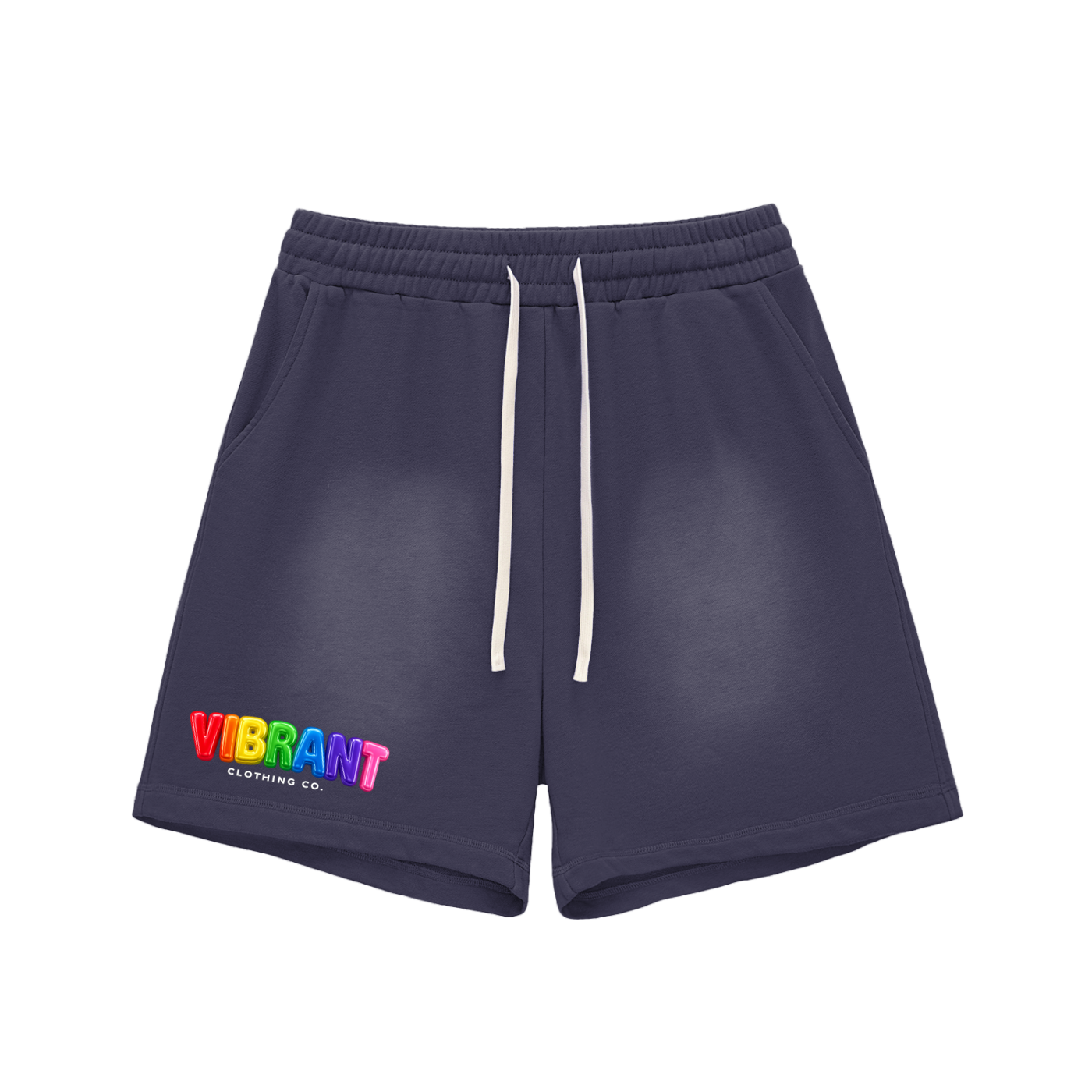 Sun Fade Raw Edge Cotton Shorts
