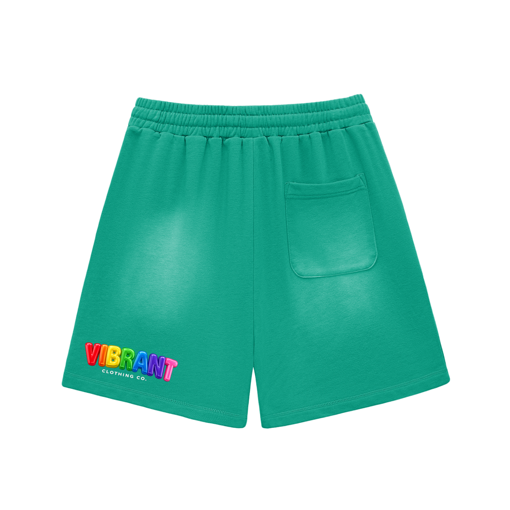 Sun Fade Raw Edge Cotton Shorts